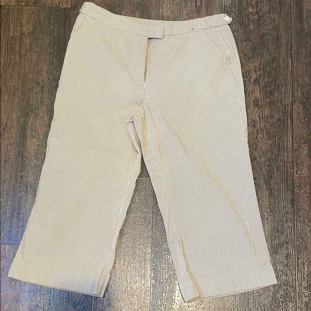 New York & Company Tan Striped Capris